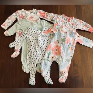 5 Cloud Island floral Footie bundle